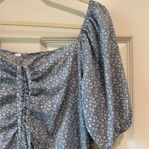 Floral Blue Milkmaid Dress